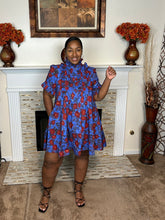 Floral Pintuck Ruffle Mini Dress