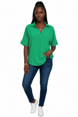 Airflow Collared V-Neck Top