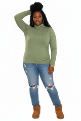 Plus Everyday Luxe Mock Neck Top