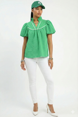 Textured Puff Sleeve Blouse