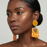 Bold Geometric Drop Statement Earrings