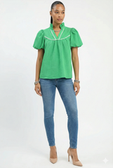 Textured Puff Sleeve Blouse