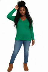 Everyday Luxe V-Neck Long Sleeve Tee