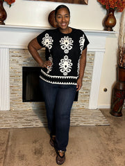 Damask Knit Muscle Tee