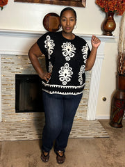 Damask Knit Muscle Tee