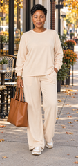 Soft Life Hacci Wide Leg Pants Set