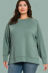 Scuba Pullover Side Slit Jogger Set