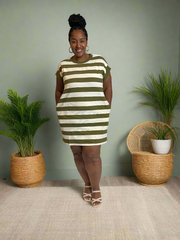 Stripe Sleeveless Mini Dress