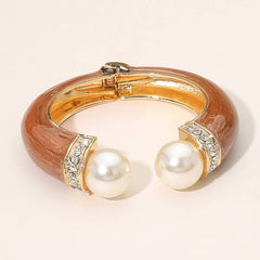 Pearl & Grace Enamel Hinged Cuff Bracelet