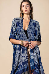 Indigo Mandala Viscose Kimono