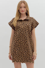 Leopard Cuff Band Mini Dress