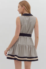 Striped Belted Shirt Dress