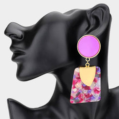 Bold Geometric Drop Statement Earrings