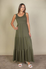 Solid Layered Hem Dress