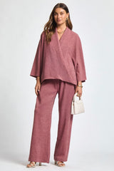 Boundless Ribbed Wrap Top & Pant Set