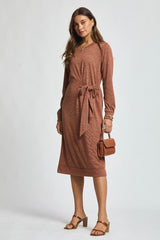 Hacci Knit Side Tie Tunic Dress