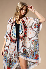 Red Mandala Viscose Kimono