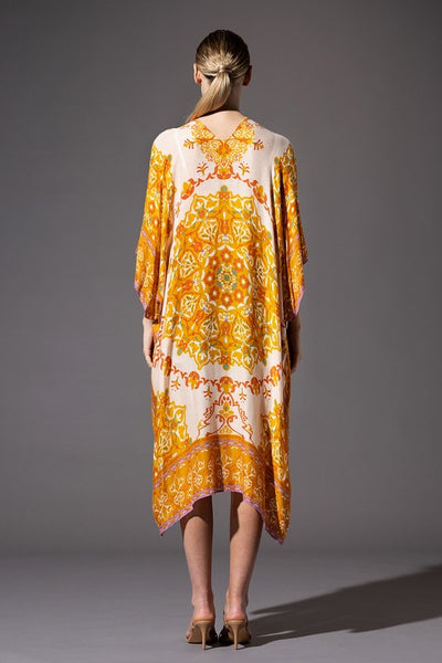 Desert Gold Mandala Flower Kimono