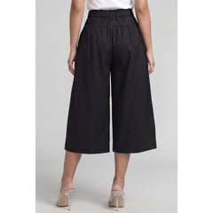 Pleated Cropped Wide Leg Culotte Pants