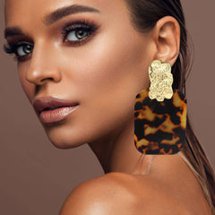 Marbled Statement Drop Earrings