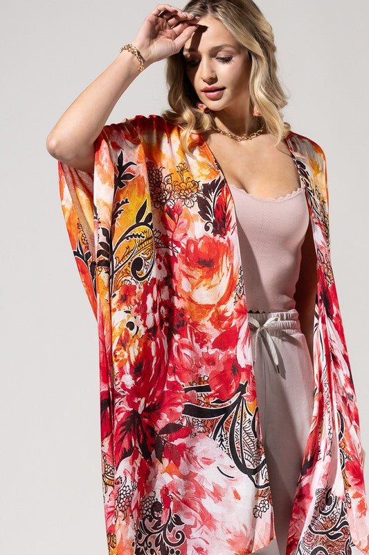 Chocolate Cosmos Kimono
