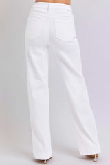 White High Rise Straight Jeans