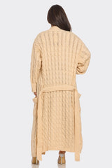 Cable Knit Long Cardigan