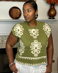 Damask Knit Muscle Tee