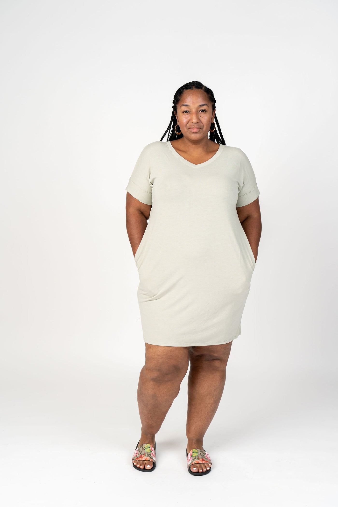 T-Shirt Dress Light Sage