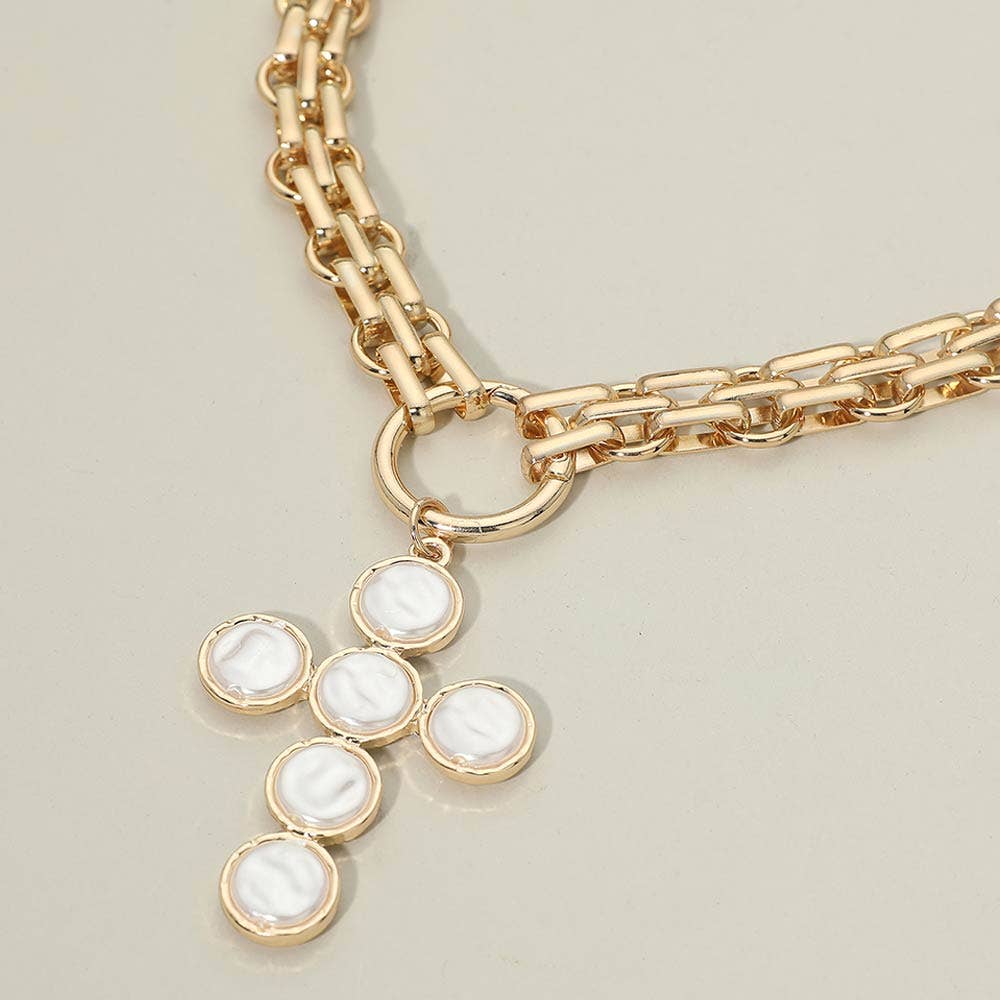Faith Over Fear Cross Necklace