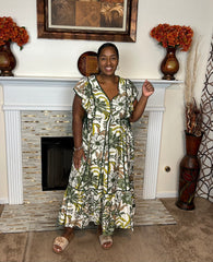 Botanical Bloom Midi Dress