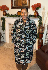 Abstract Print Longline Coat