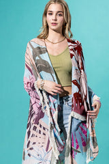 Pink Horizon Mist Duster Kimono