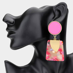 Bold Geometric Drop Statement Earrings