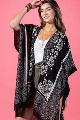 Noir Damask Viscose Kimono