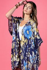 Midnight Botanique Flower Multi Viscose Kimono