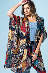 Midnight Monarch Viscose Kimono