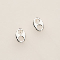 Gold Dipped Oval Cutout Studs - 18K Gold Dipped