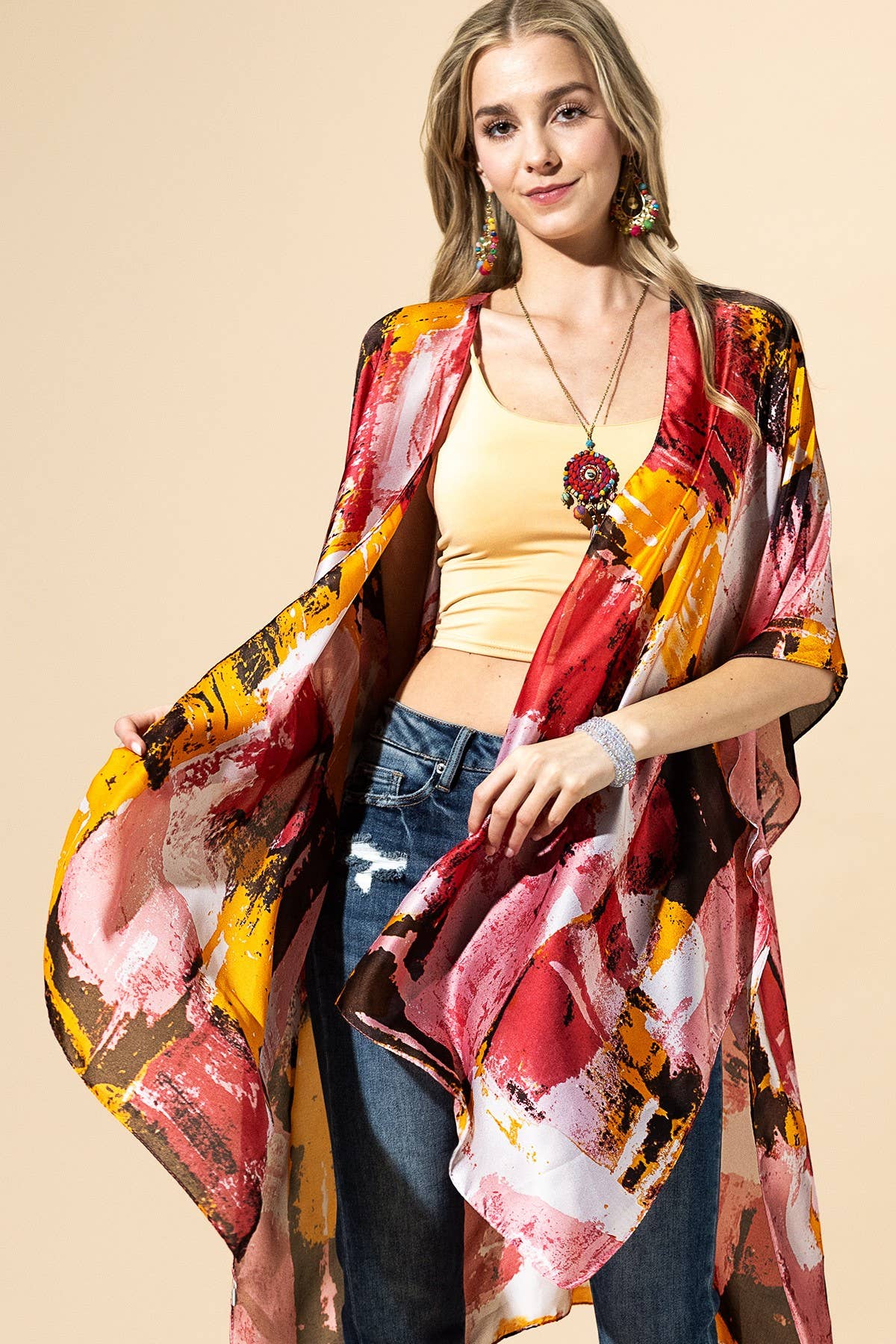 Abstract Modern Art-Inspired Kimono