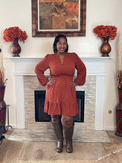 Long Sleeve Woven Dress