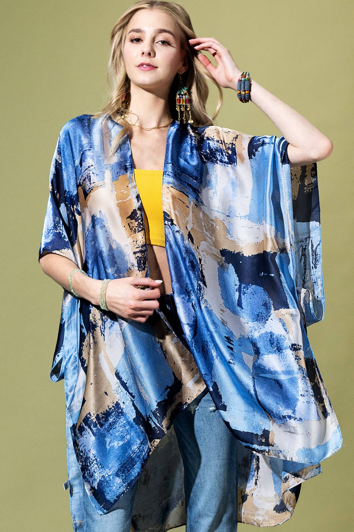 Abstract Modern Art-Inspired Kimono
