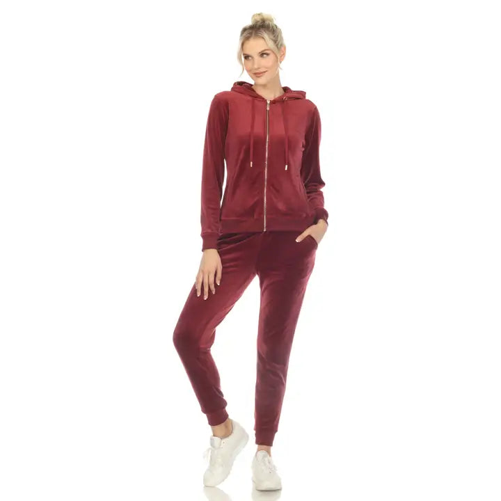 2 Piece Velour Tracksuit Set