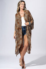 Brown Leopard Kimono