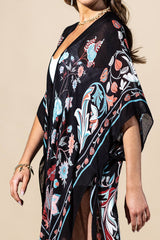 Midnight Vine Viscose Kimono