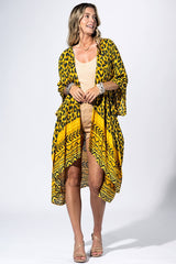 Sunglow Leopard Border Kimono