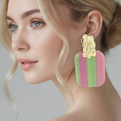 Marbled Statement Drop Earrings