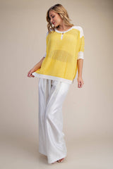 Crochet Knit Keyhole Sweater