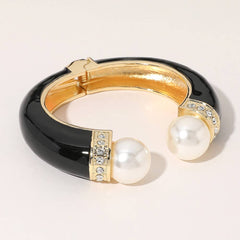 Pearl & Grace Enamel Hinged Cuff Bracelet