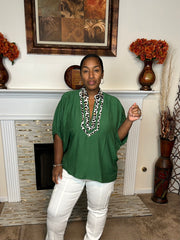 Leopard Accent Dolman Top