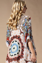 Red Mandala Viscose Kimono